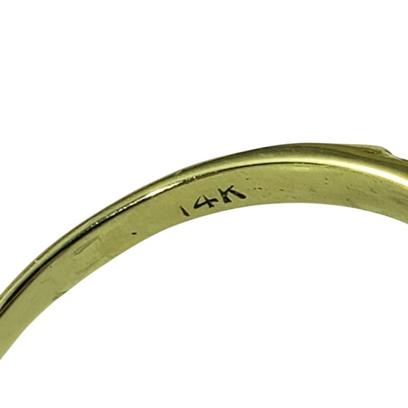 14K Yellow Gold Green Tourmaline & Diamond Ring Size 9.25 #20715 - Picture 6 of 9